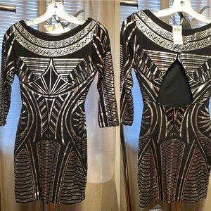 Silver and black dress